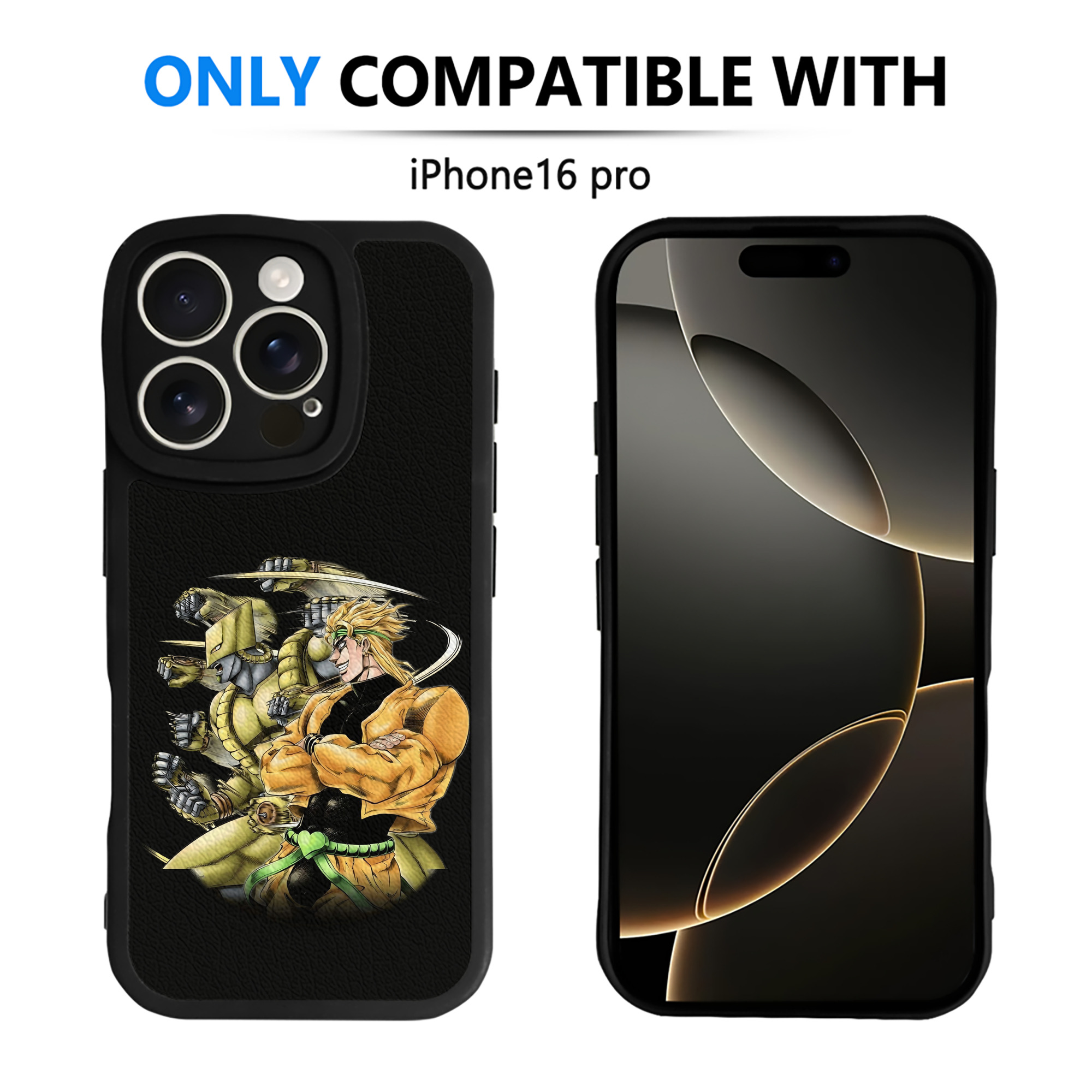 （画像用） ジョジョの奇妙な冒険 ディオ?ブランドー JoJo's Bizarre Adventure Dio Brando 【iPhone 16シリーズ対応】シリコンスマホケース（レザー調） 材質：シリコン